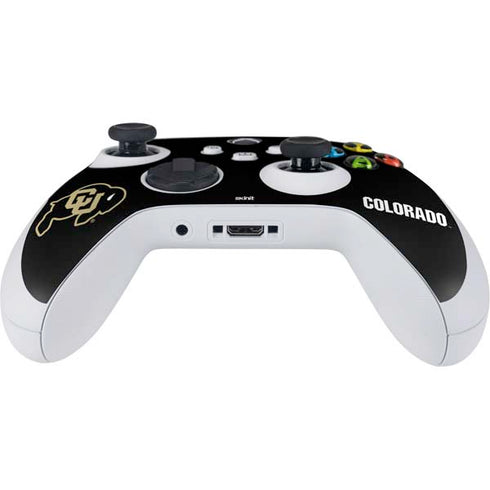 University of Colorado CU Logo on Black Xbox Series S Controller Skin
